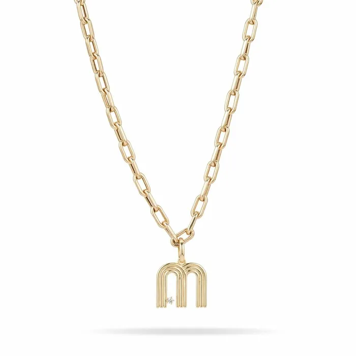 Adina Reyter Charm Necklaces 53mm Groovy Italian Chain Initial Necklace 14k Yellow Gold 8211 Necklaces Adina Reyter Charm Necklaces 53mm Groovy Italian Chain Initial Necklace 14k Yellow Gold 8211 Necklaces