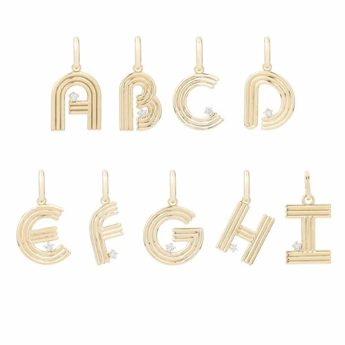 Adina Reyter Charm Necklaces 53mm Groovy Italian Chain Initial Necklace 14k Yellow Gold 8211 Necklaces Adina Reyter Charm Necklaces 53mm Groovy Italian Chain Initial Necklace 14k Yellow Gold 8211 Necklaces