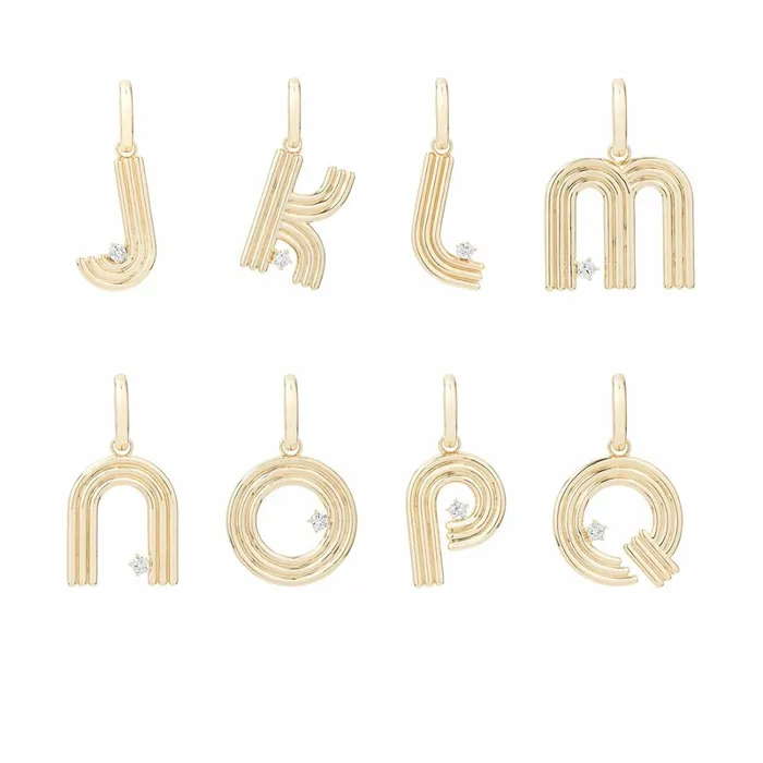 Adina Reyter Charm Necklaces 53mm Groovy Italian Chain Initial Necklace 14k Yellow Gold 8211 Necklaces Adina Reyter Charm Necklaces 53mm Groovy Italian Chain Initial Necklace 14k Yellow Gold 8211 Necklaces