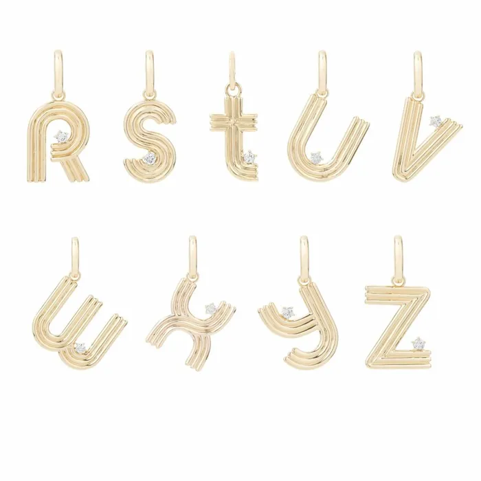 Adina Reyter Charm Necklaces 53mm Groovy Italian Chain Initial Necklace 14k Yellow Gold 8211 Necklaces Adina Reyter Charm Necklaces 53mm Groovy Italian Chain Initial Necklace 14k Yellow Gold 8211 Necklaces
