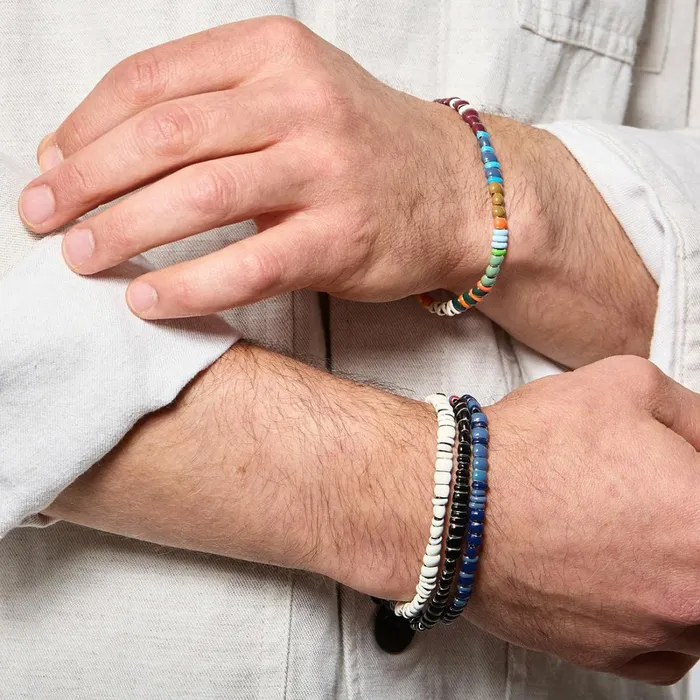 Adina Reyter Mini Bead And Big Bead Sets Bead Party Men039s Blue Multi Enamel Bracelet 8211 Bracelets and Anklets Adina Reyter Mini Bead And Big Bead Sets Bead Party Men039s Blue Multi Enamel Bracelet 8211 Bracelets and Anklets