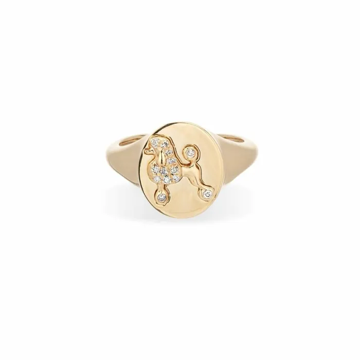 Adina Reyter Signet Pav Diamond Poodle Signet Ring Poodle 8211 Rings