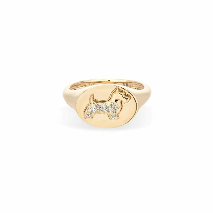 Adina Reyter Signet Pav Diamond Scottish Terrier Signet Ring Scottish Terrier 8211 Rings Adina Reyter Signet Pav Diamond Scottish Terrier Signet Ring Scottish Terrier 8211 Rings
