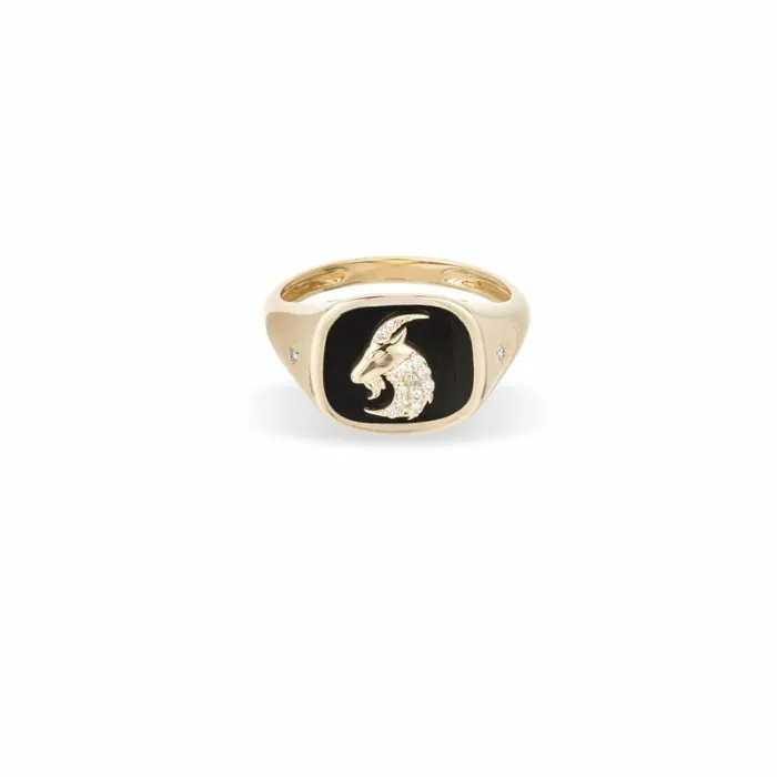 Adina Reyter Signet Zodiac Ceramic Diamond Capricorn Signet Ring Capricorn 8211 Rings Adina Reyter Signet Zodiac Ceramic Diamond Capricorn Signet Ring Capricorn 8211 Rings