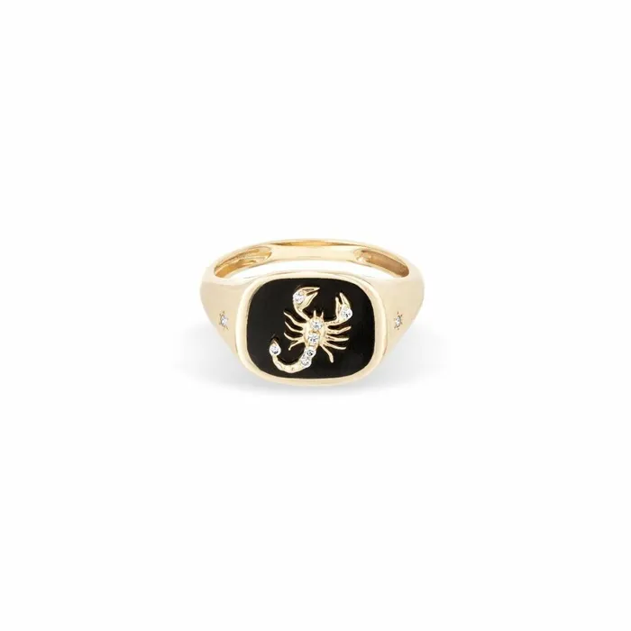 Adina Reyter Signet Zodiac Ceramic Diamond Scorpio Signet Ring Scorpio 8211 Rings Adina Reyter Signet Zodiac Ceramic Diamond Scorpio Signet Ring Scorpio 8211 Rings