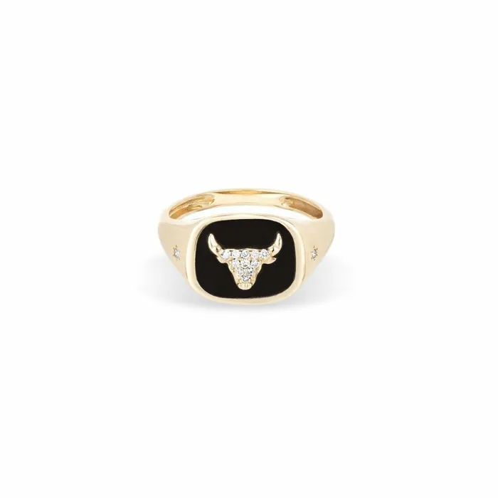 Adina Reyter Signet Zodiac Ceramic Diamond Taurus Signet Ring Taurus 8211 Rings Adina Reyter Signet Zodiac Ceramic Diamond Taurus Signet Ring Taurus 8211 Rings
