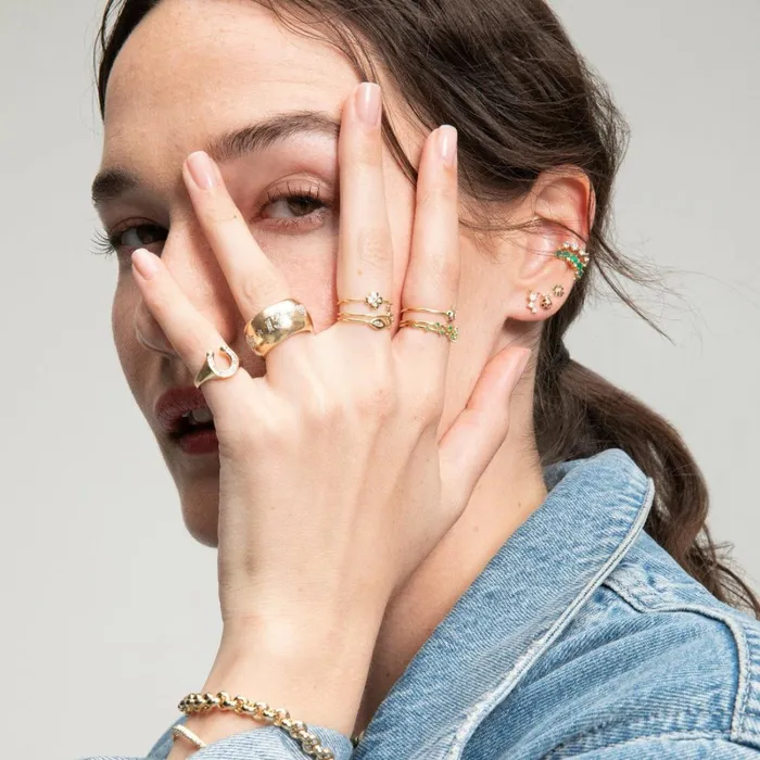 Adina Reyter Statement Good Luck Diamond Barrel Ring 8211 Rings