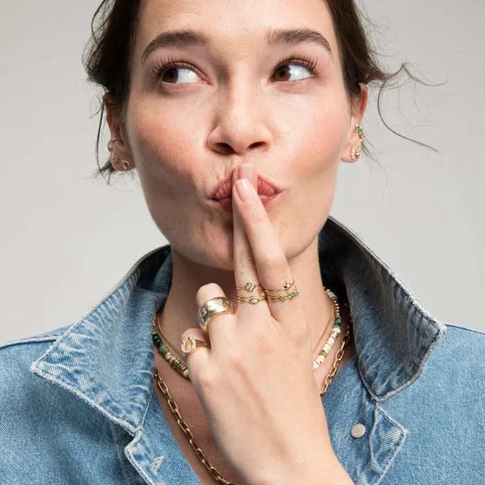Adina Reyter Statement Good Luck Diamond Barrel Ring 8211 Rings