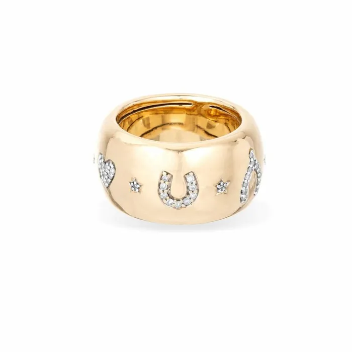 Adina Reyter Statement Good Luck Diamond Barrel Ring 8211 Rings