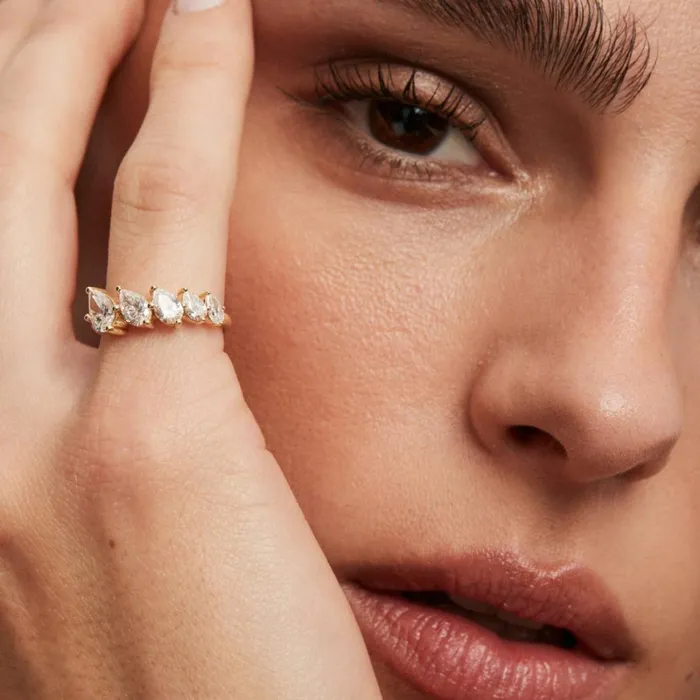 Adina Reyter Statement Graduated Pear Diamond Ring 8211 Lab Grown 8211 Rings Adina Reyter Statement Graduated Pear Diamond Ring 8211 Lab Grown 8211 Rings