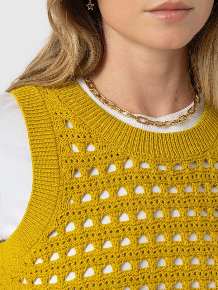Adler Sleeveless Knit 8211 Mustard Mustard Women Saint And Sofia Knitwear