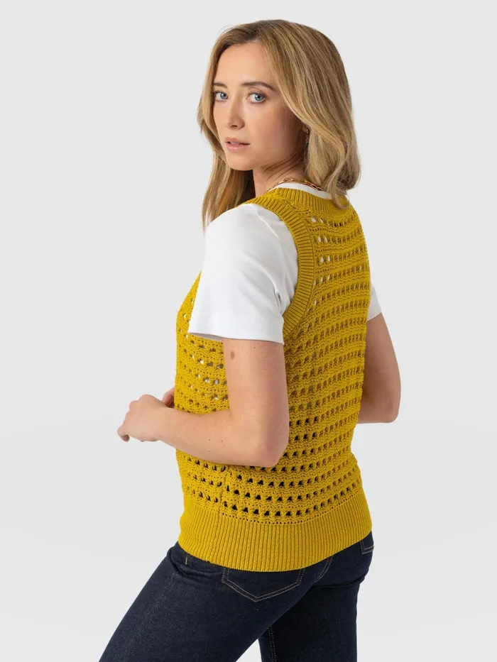 Adler Sleeveless Knit 8211 Mustard Mustard Women Saint And Sofia Knitwear