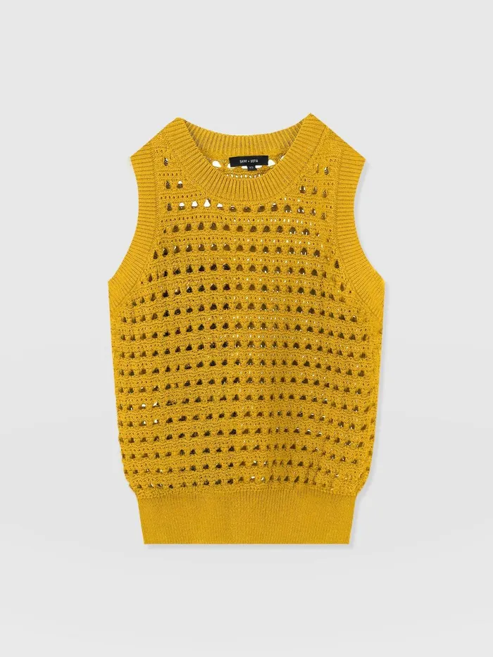 Adler Sleeveless Knit 8211 Mustard Mustard Women Saint And Sofia Knitwear