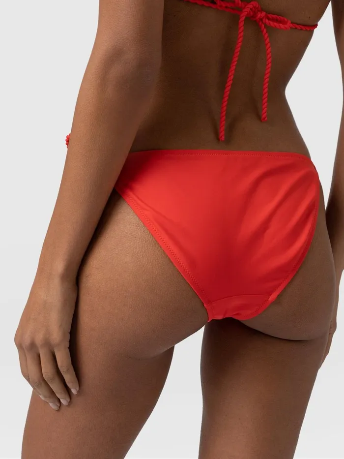 Alba Tie Side Bikini Bottom 8211 Red Red Women Saint And Sofia Swimwear