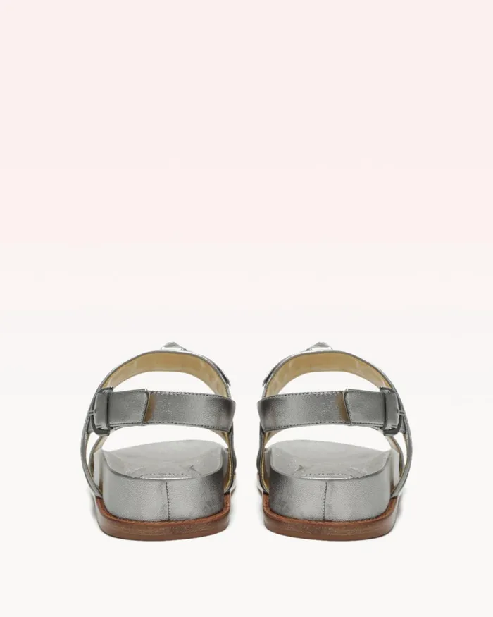 Alexandre Birman Clarita Sport Sandal 8211 Silver Flat Sandals 8211 Luxury Comfortable Sandals Graphite Women Alexandre Birman Flats