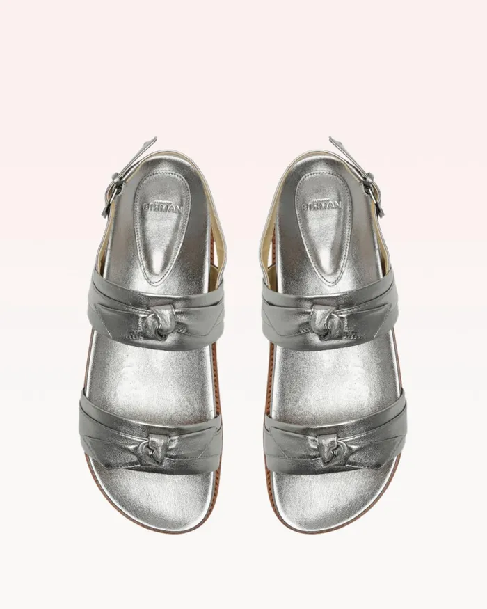 Alexandre Birman Clarita Sport Sandal 8211 Silver Flat Sandals 8211 Luxury Comfortable Sandals Graphite Women Alexandre Birman Flats
