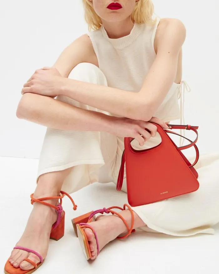ALOHAS Bags Women The A 8211 Bright Orange Leather Handbag