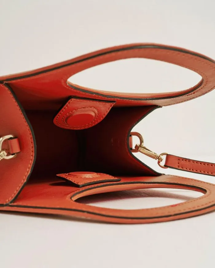 ALOHAS Bags Women The A 8211 Bright Orange Leather Handbag