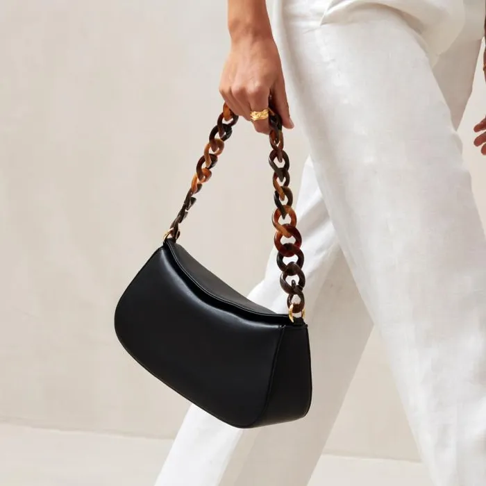 ALOHAS Bags Women The Curl 8211 Black Leather Handbag
