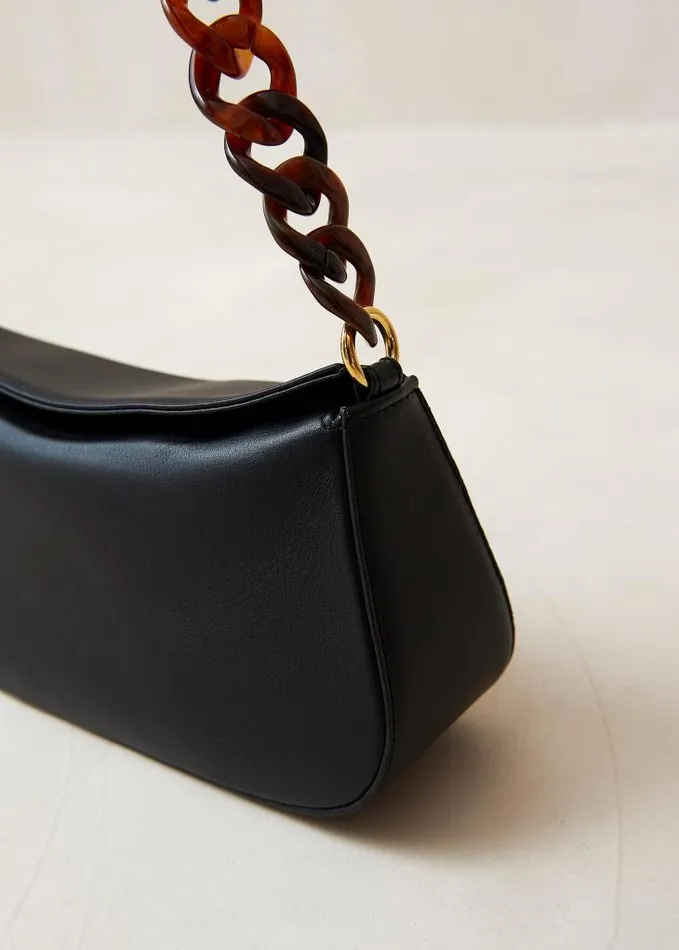 ALOHAS Bags Women The Curl 8211 Black Leather Handbag