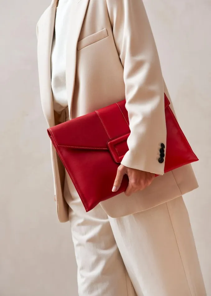 ALOHAS Bags Women The E 8211 Red Leather Handbag