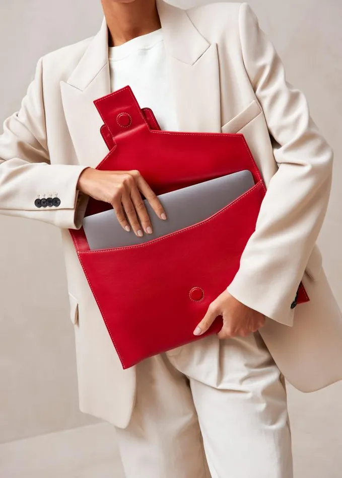 ALOHAS Bags Women The E 8211 Red Leather Handbag