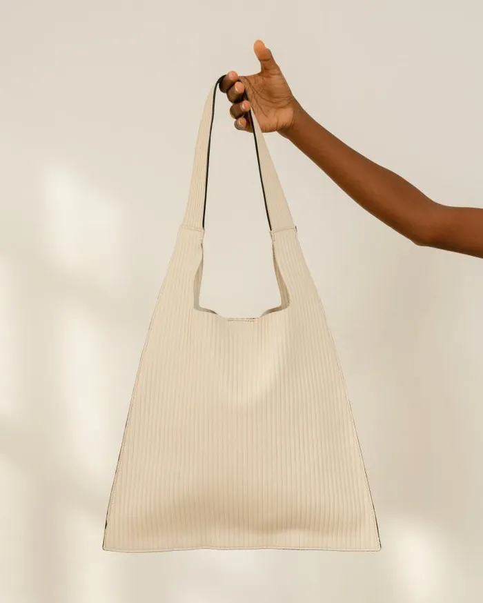 ALOHAS Bags Women The L Pleated 8211 White Leather Handbag