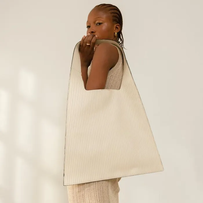 ALOHAS Bags Women The L Pleated 8211 White Leather Handbag