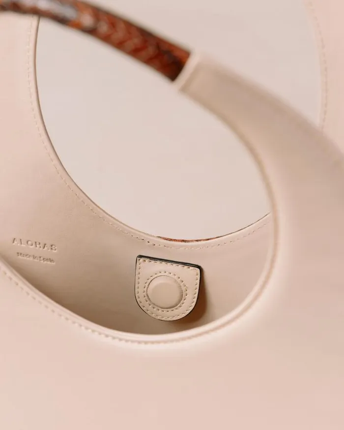 ALOHAS Bags Women The O Venti Indo 8211 Cream And Beige Leather Bag