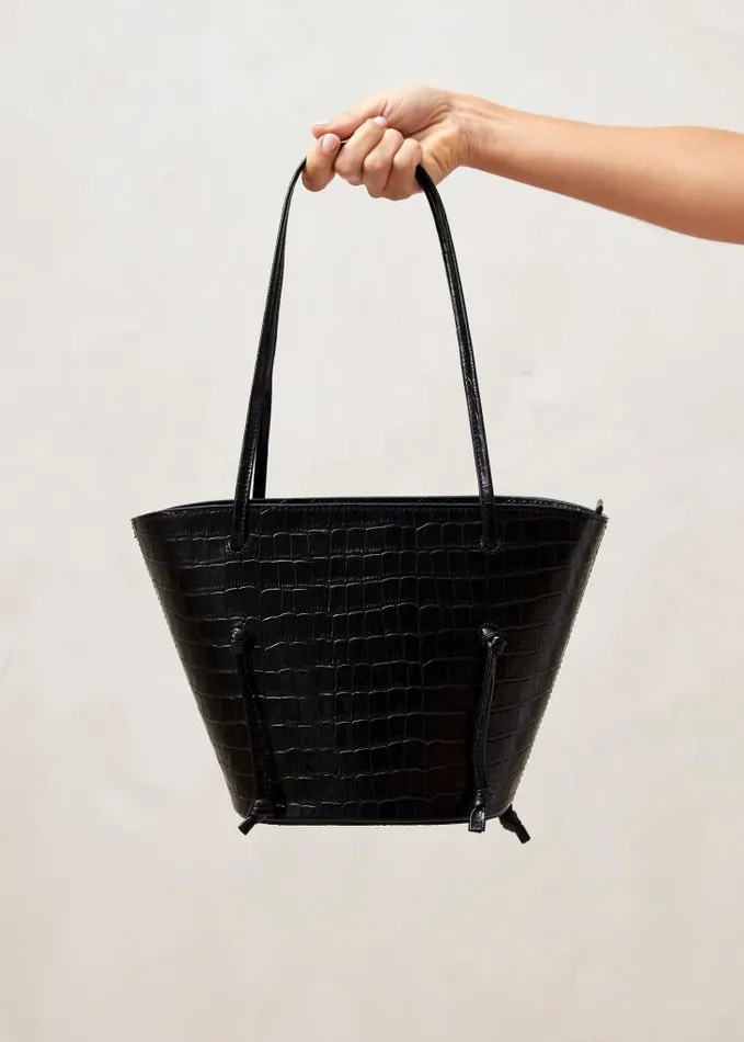 ALOHAS Bags Women The Tangle 8211 Black Croc Leather Shoulder Bag