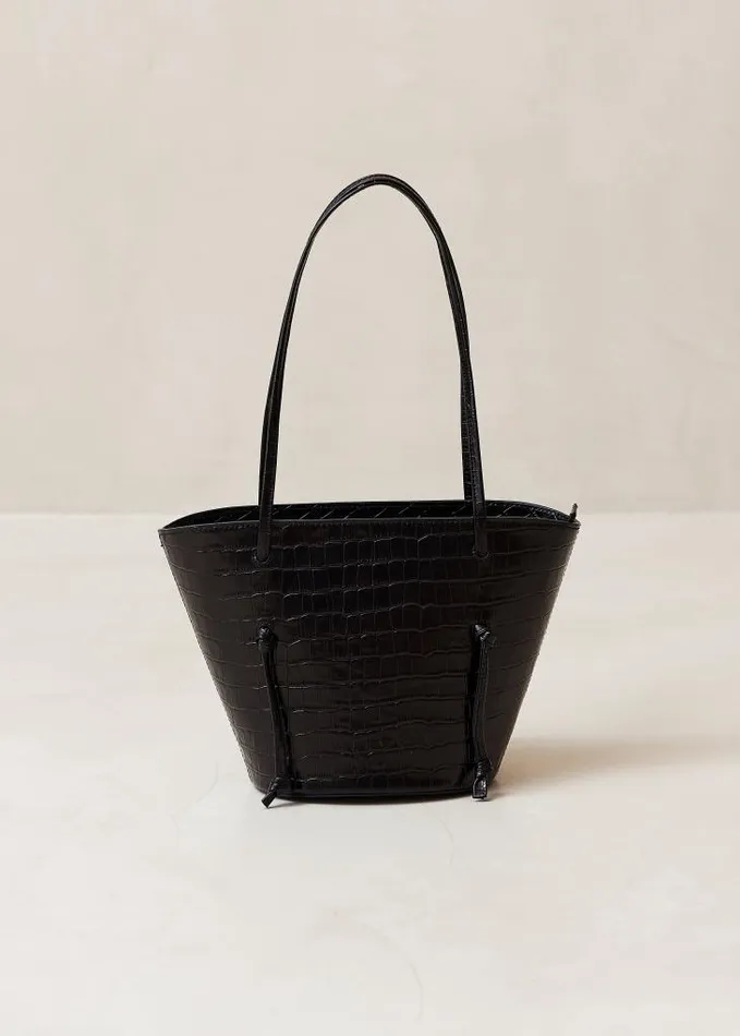 ALOHAS Bags Women The Tangle 8211 Black Croc Leather Shoulder Bag