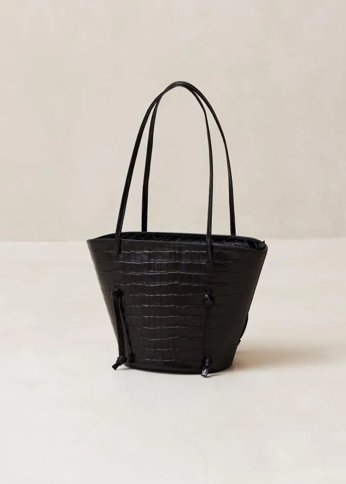 ALOHAS Bags Women The Tangle 8211 Black Croc Leather Shoulder Bag
