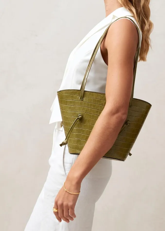 ALOHAS Bags Women The Tangle 8211 Green Croc Leather Shoulder Bag