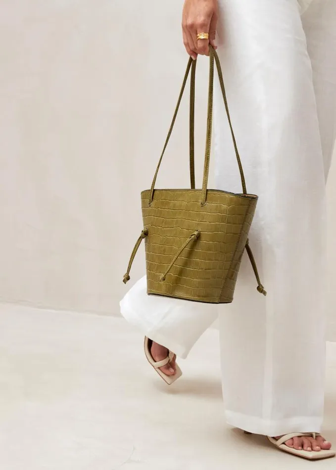 ALOHAS Bags Women The Tangle 8211 Green Croc Leather Shoulder Bag