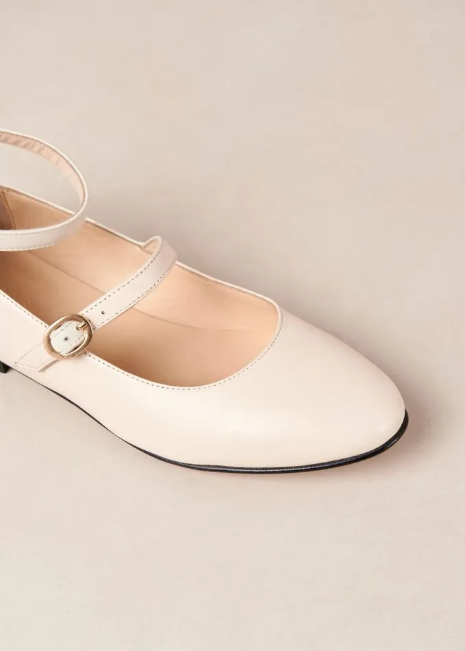 ALOHAS Ballet Flats Women Evelyn 8211 White Leather MaryJane Flats