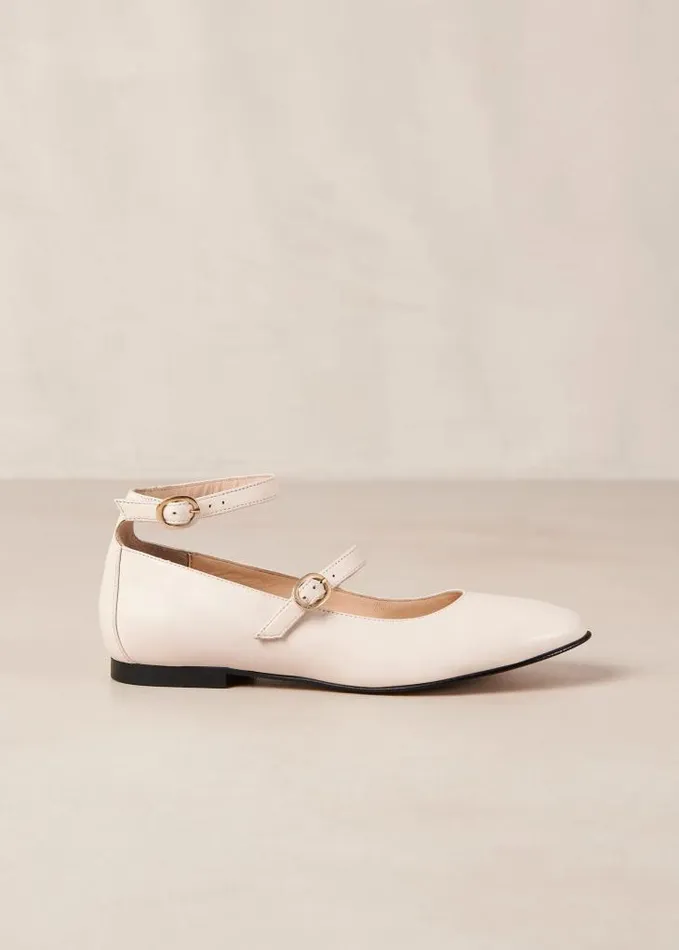 ALOHAS Ballet Flats Women Evelyn 8211 White Leather MaryJane Flats