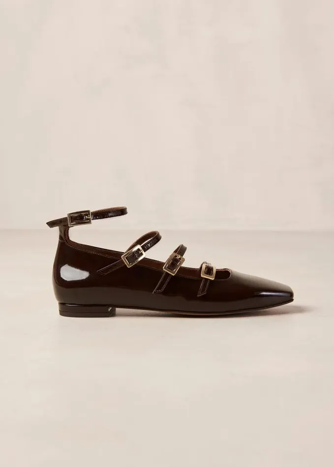 ALOHAS Ballet Flats Women Luke 8211 Brown Patent Leather Ballet Flats