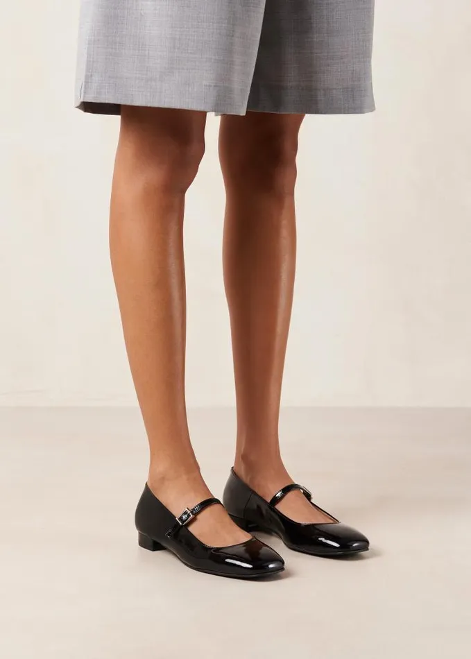 ALOHAS Ballet Flats Women Por Do Sol 8211 Black Patent Ballet Pumps