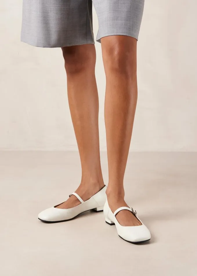 ALOHAS Ballet Flats Women Por Do Sol 8211 Cream Leather Ballet Pumps