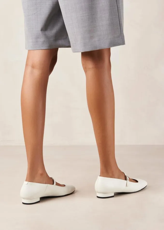 ALOHAS Ballet Flats Women Por Do Sol 8211 Cream Leather Ballet Pumps