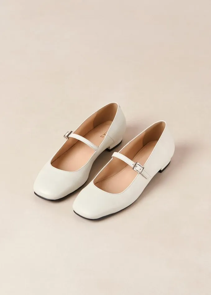 ALOHAS Ballet Flats Women Por Do Sol 8211 Cream Leather Ballet Pumps
