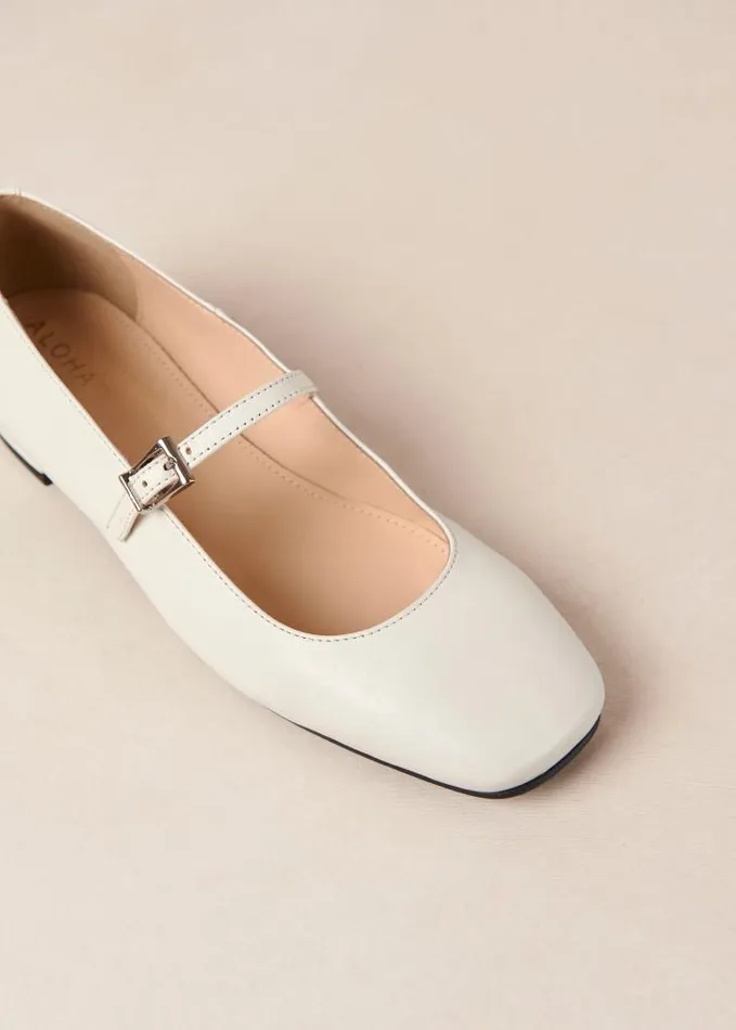 ALOHAS Ballet Flats Women Por Do Sol 8211 Cream Leather Ballet Pumps