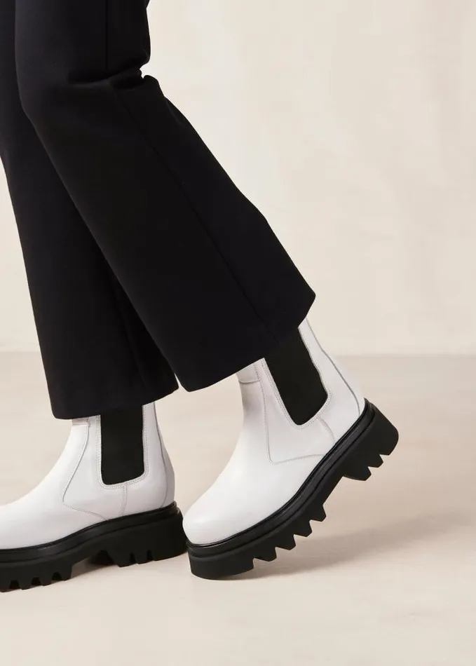 ALOHAS Boots Women All Rounder 8211 Black And White Leather Boots