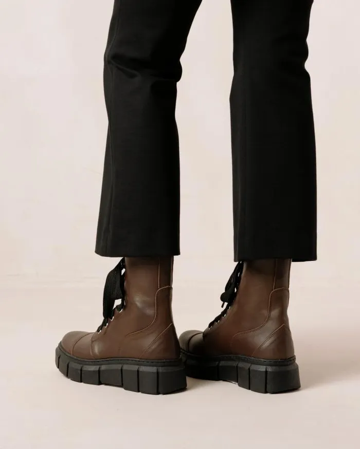 ALOHAS Boots Women Can Can 8211 Brown Leather Boots