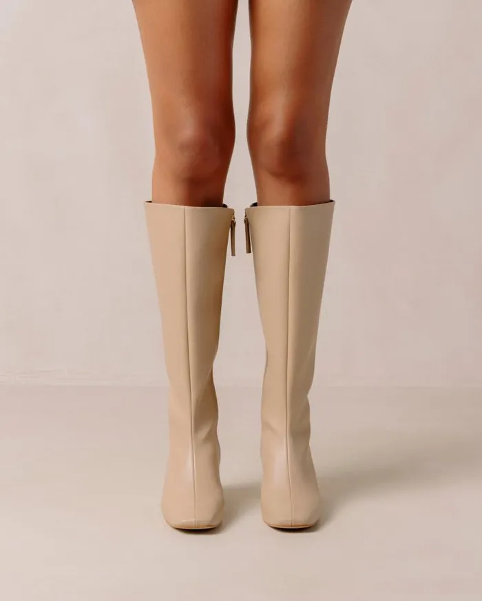 ALOHAS Boots Women Chalk 8211 Beige Vegan Leather Boots