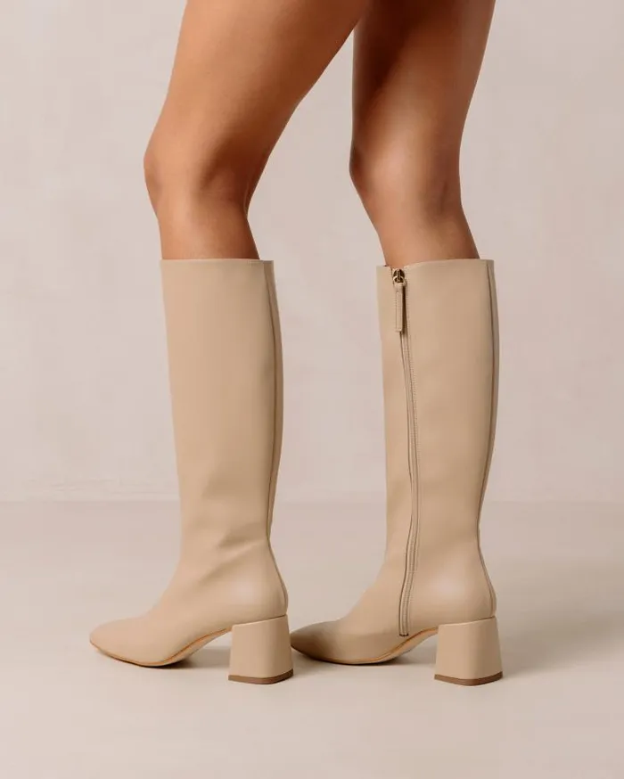 ALOHAS Boots Women Chalk 8211 Beige Vegan Leather Boots