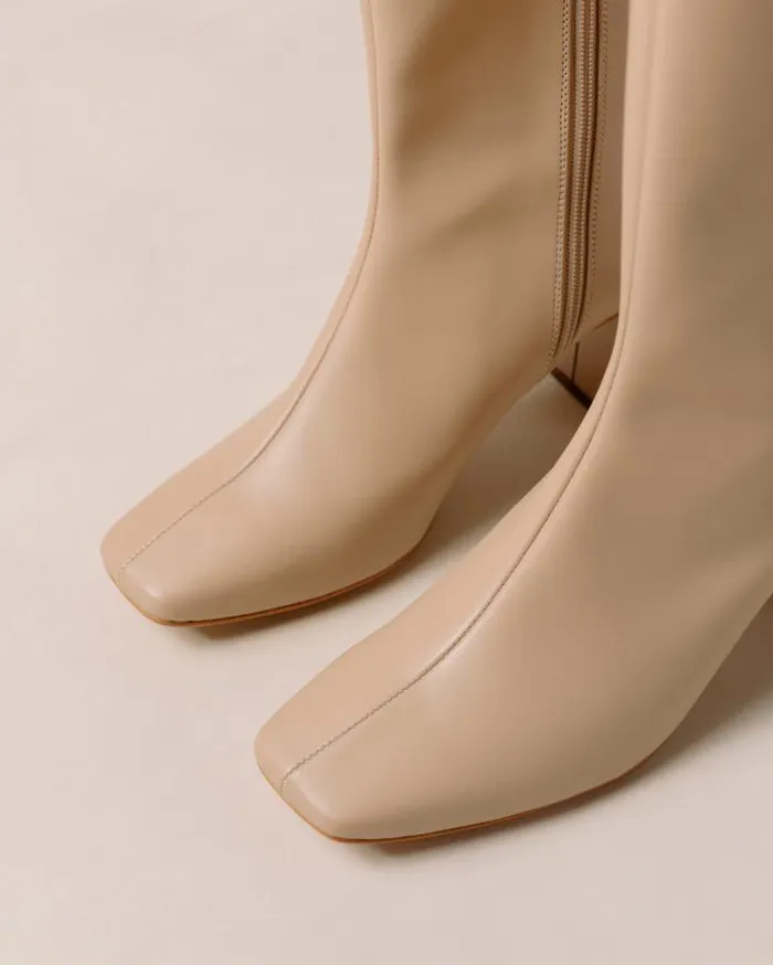 ALOHAS Boots Women Chalk 8211 Beige Vegan Leather Boots