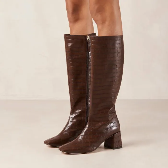ALOHAS Boots Women Chalk Alli 8211 Brown Vegan Leather Boots