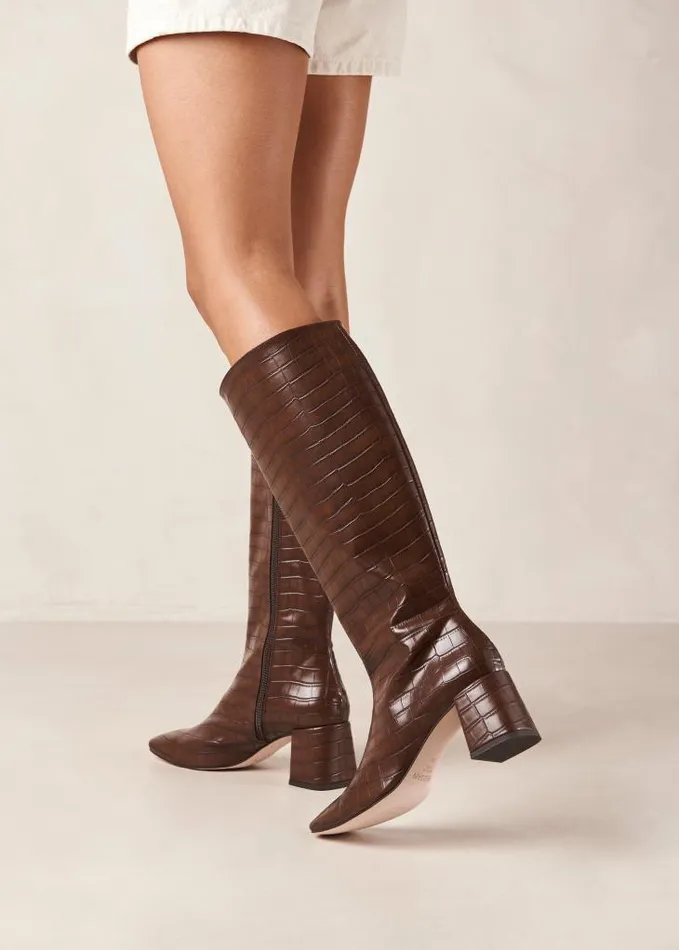 ALOHAS Boots Women Chalk Alli 8211 Brown Vegan Leather Boots