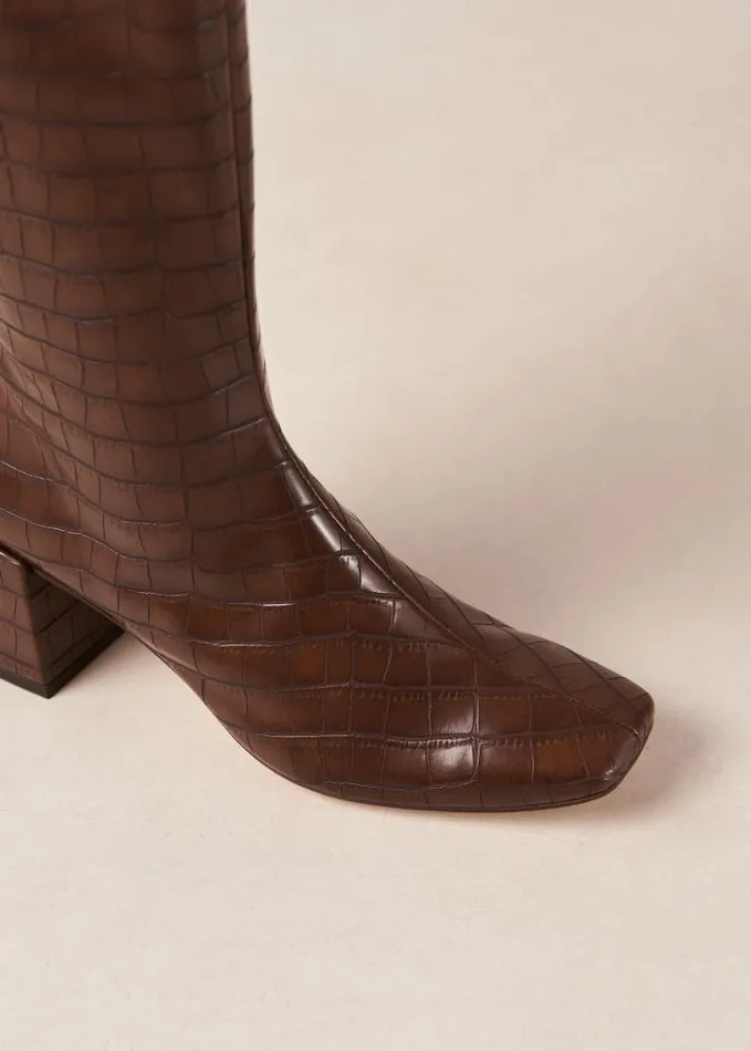 ALOHAS Boots Women Chalk Alli 8211 Brown Vegan Leather Boots